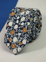 Blossoming Brown Skinny Necktie - TOSSIDO