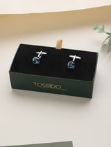 Blue Abstract Cufflinks - TOSSIDO