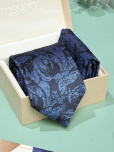 Blue Abstract Necktie & Pocket Square Giftset - TOSSIDO