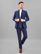 Blue Abstract Reversible Stole & Pocket Square Set - TOSSIDO
