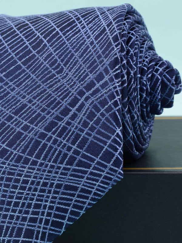 Blue Abstract Woven Silk Necktie - TOSSIDO