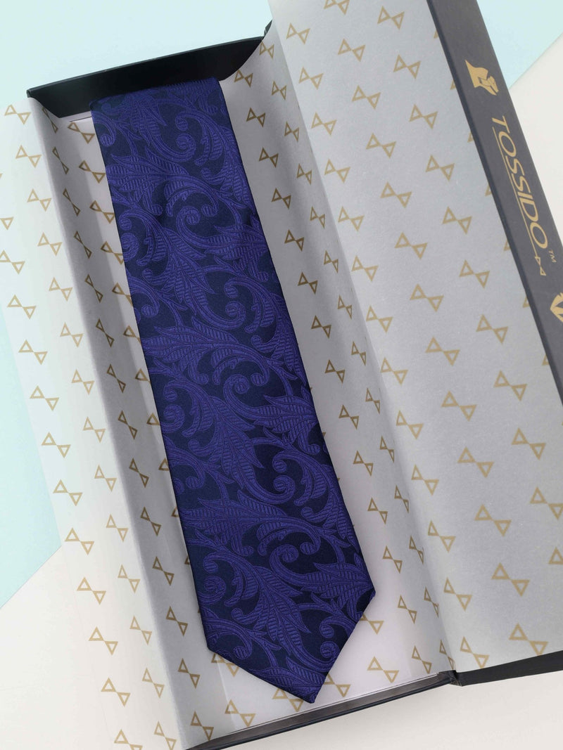 Blue Abstract Woven Silk Necktie - TOSSIDO