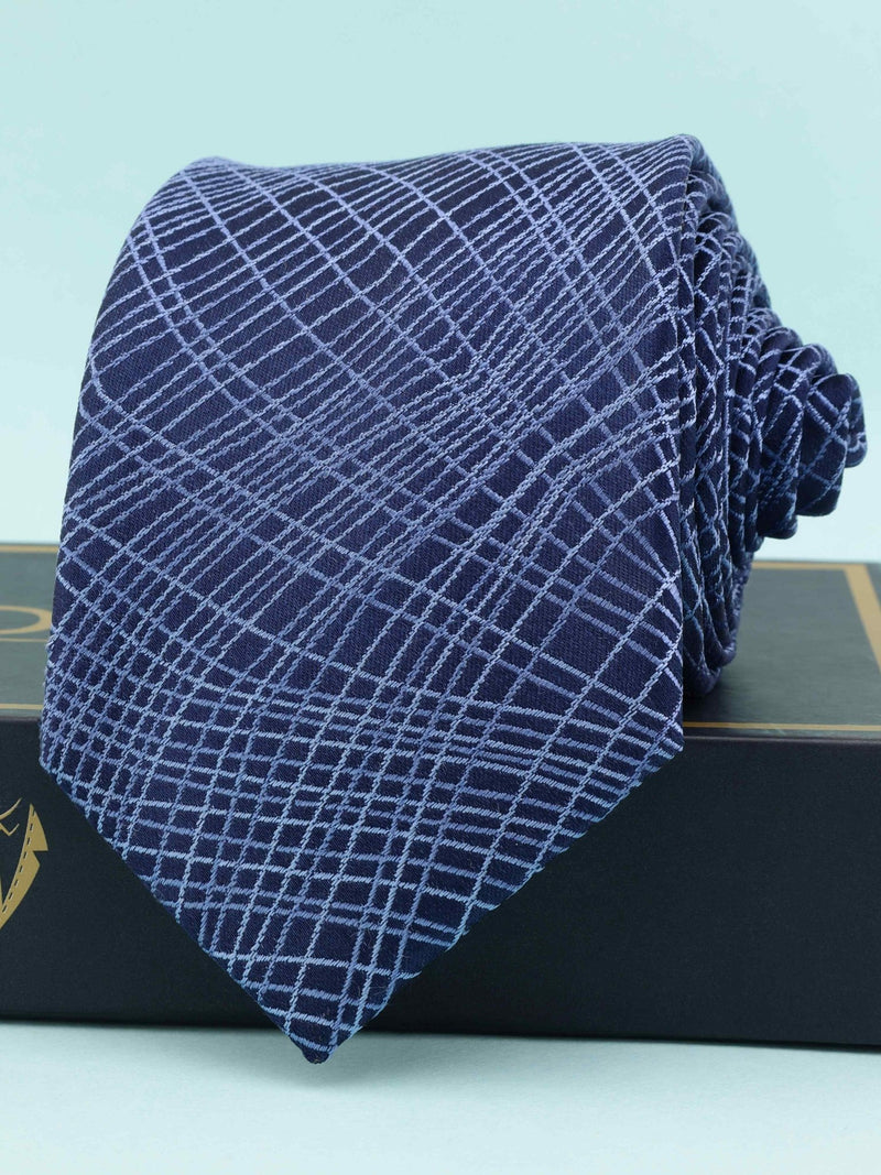 Blue Abstract Woven Silk Necktie - TOSSIDO