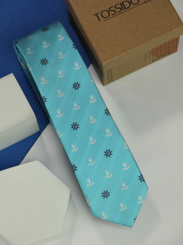 Blue Anchor Slim Necktie - TOSSIDO