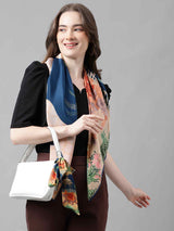 Blue & Beige Novelty Scarf & Scarf Bag Set - TOSSIDO
