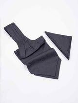 Blue & Black Paisley Woven Ascot & Pocket Square - TOSSIDO