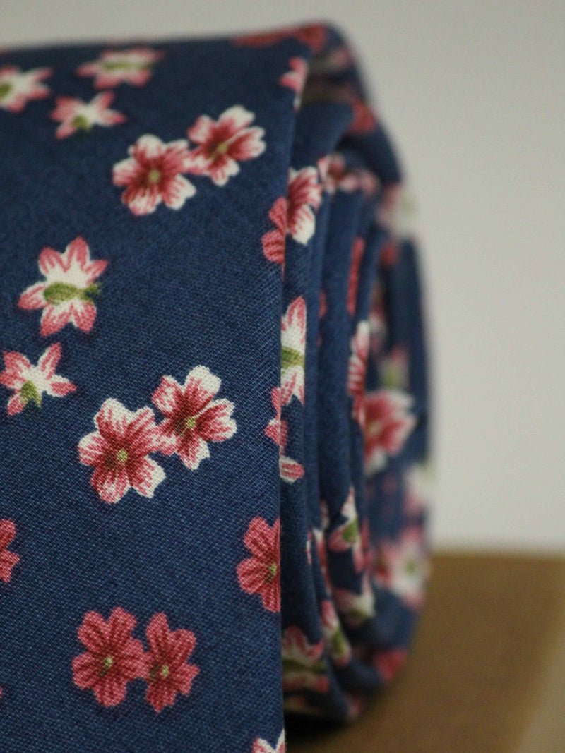 Blue Bloom Skinny Necktie - TOSSIDO