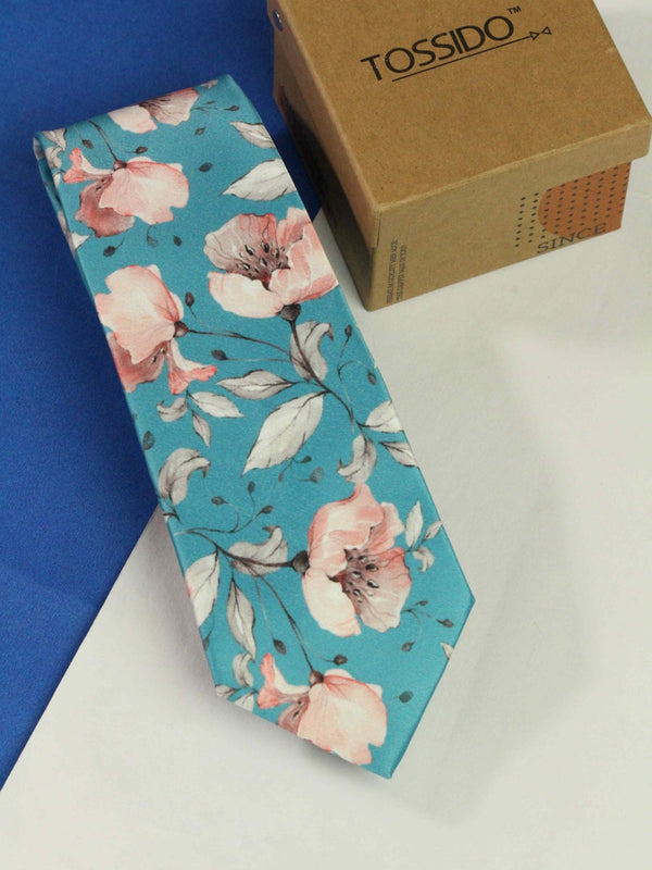 BLUE BLOSSOM NECKTIE - TOSSIDO
