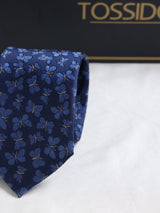 Blue Butterfly Woven Silk Necktie - TOSSIDO