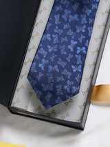 Blue Butterfly Woven Silk Necktie - TOSSIDO