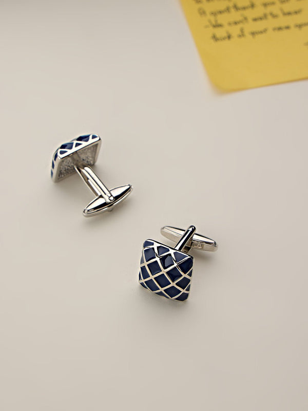 Blue Check Cufflinks - TOSSIDO