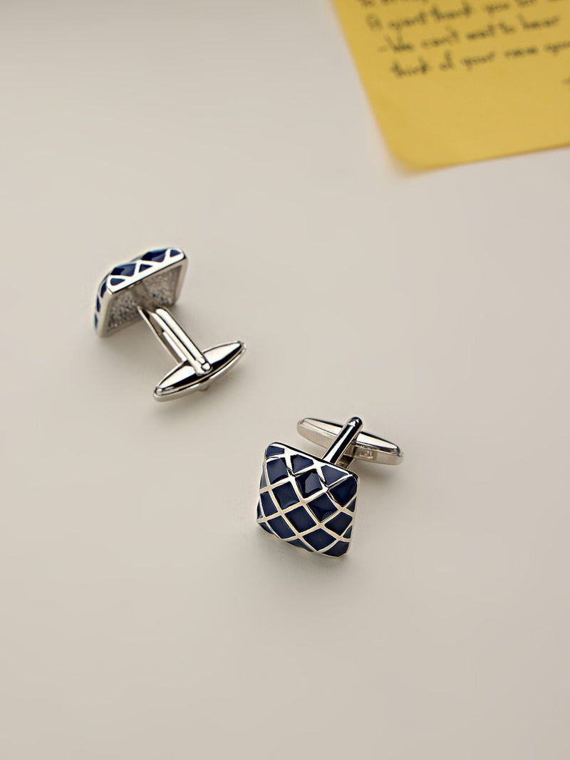 Blue Check Cufflinks - TOSSIDO