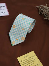 Blue Check Micro Fiber Necktie - TOSSIDO