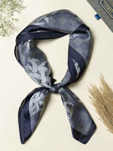 Blue Check Printed Satin Neckerchief - TOSSIDO