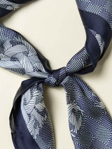 Blue Check Printed Satin Neckerchief - TOSSIDO