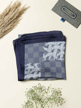 Blue Check Printed Satin Neckerchief - TOSSIDO