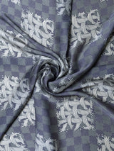 Blue Check Printed Satin Neckerchief - TOSSIDO
