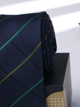 Blue Check Skinny Necktie - TOSSIDO