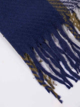 Blue Check Woolen Muffler - TOSSIDO