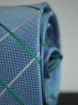 Blue Check Woven Silk Necktie - TOSSIDO
