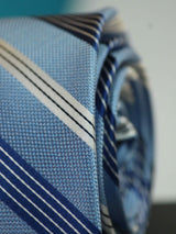 Blue Check Woven Silk Necktie - TOSSIDO