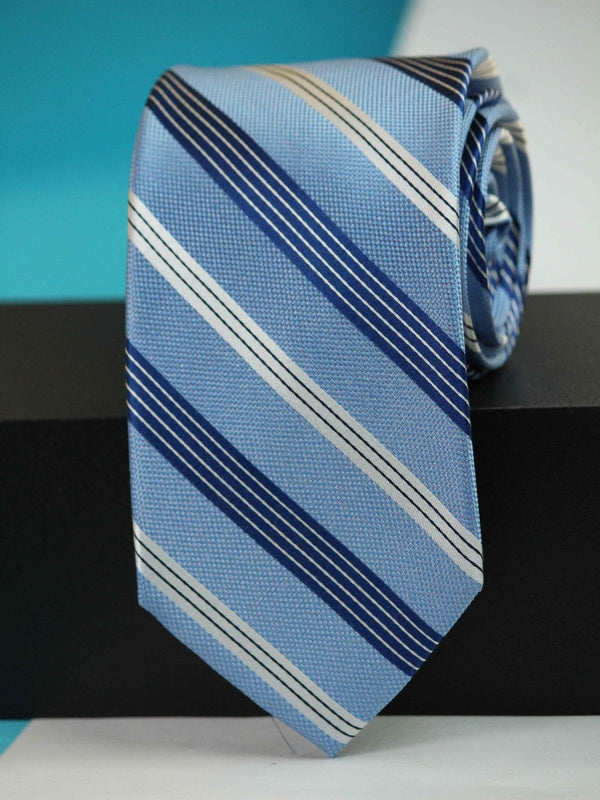 Blue Check Woven Silk Necktie - TOSSIDO