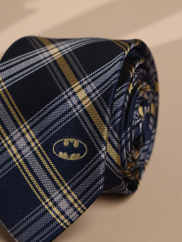 Blue Check Woven Silk Necktie - TOSSIDO
