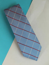 Blue Check Woven Silk Necktie - TOSSIDO