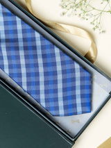 Blue Checks Broad + Long Necktie - TOSSIDO