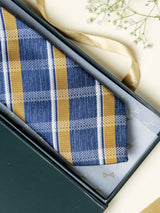 Blue Checks Broad + Long Necktie - TOSSIDO