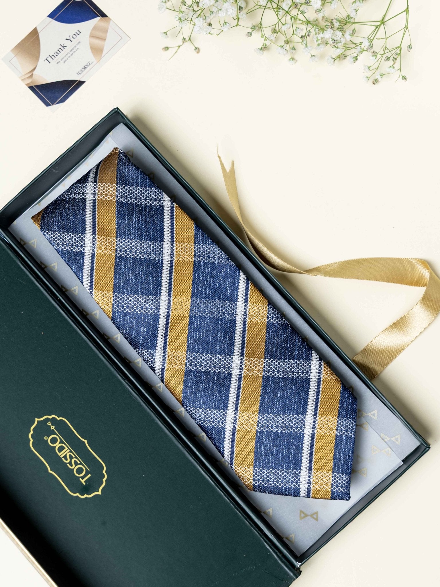Blue Checks Broad + Long Necktie