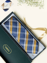 Blue Checks Broad + Long Necktie - TOSSIDO