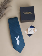 Blue Cricket Printed Necktie - TOSSIDO