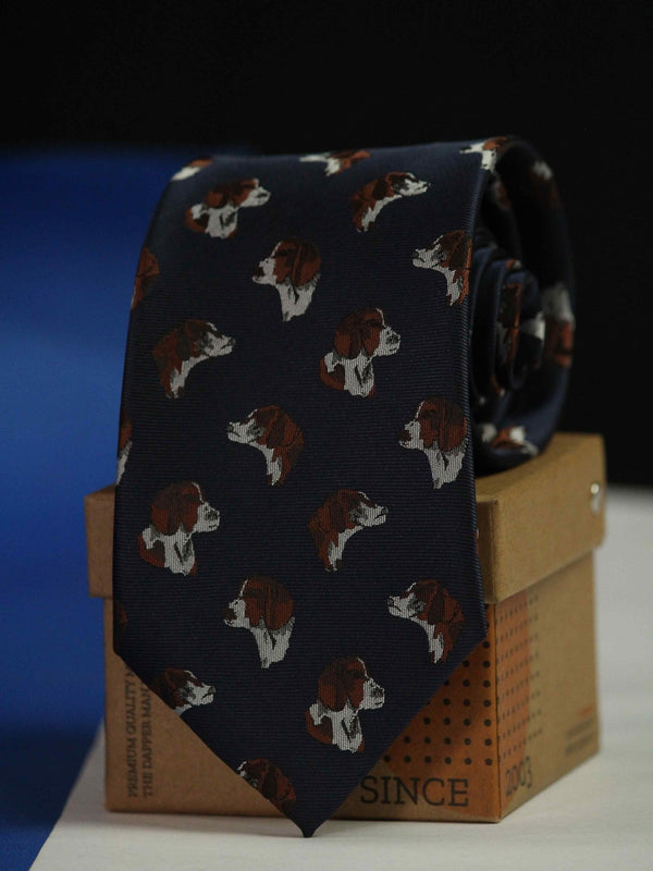 Blue Dog Woven Necktie - TOSSIDO