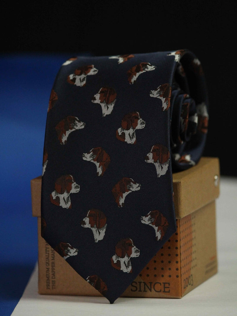 Blue Dog Woven Necktie - TOSSIDO