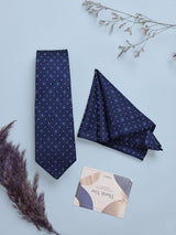 Blue Dot Woven Necktie & Pocket Square Giftset - TOSSIDO