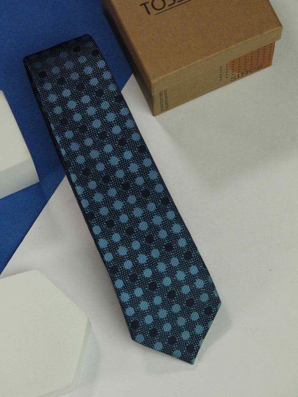 Blue Dots Skinny Necktie - TOSSIDO