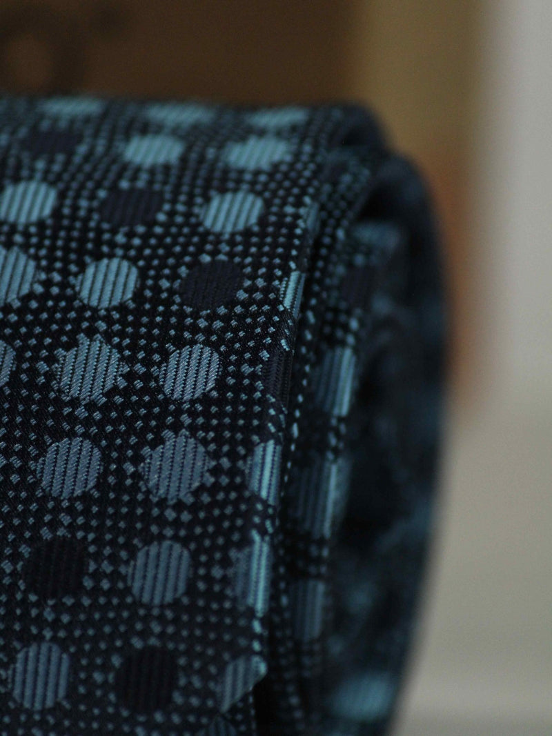 Blue Dots Skinny Necktie - TOSSIDO