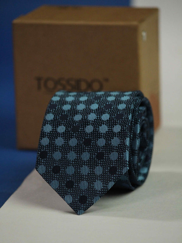 Blue Dots Skinny Necktie - TOSSIDO