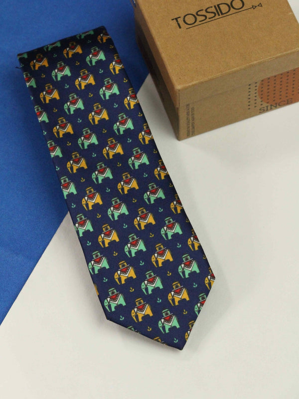 Blue Elephant Necktie - TOSSIDO