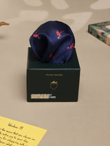 Blue Flamingo Jacquard Pocket Square - TOSSIDO