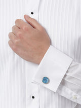 Blue Floral Cufflink - TOSSIDO