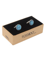 Blue Floral Cufflink - TOSSIDO