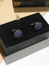 Blue Floral Cufflinks - TOSSIDO