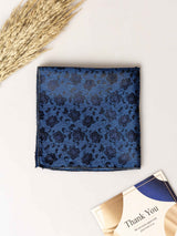 Blue Floral Jacquard Pocket Square - TOSSIDO
