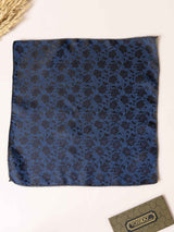 Blue Floral Jacquard Pocket Square - TOSSIDO