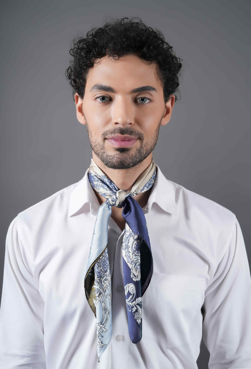 Blue Floral Neckerchief - TOSSIDO