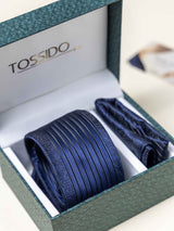 Blue Floral Necktie Gift - set - TOSSIDO