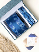 Blue Floral Necktie Gift - set - TOSSIDO