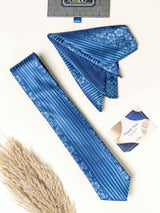 Blue Floral Necktie Gift - set - TOSSIDO